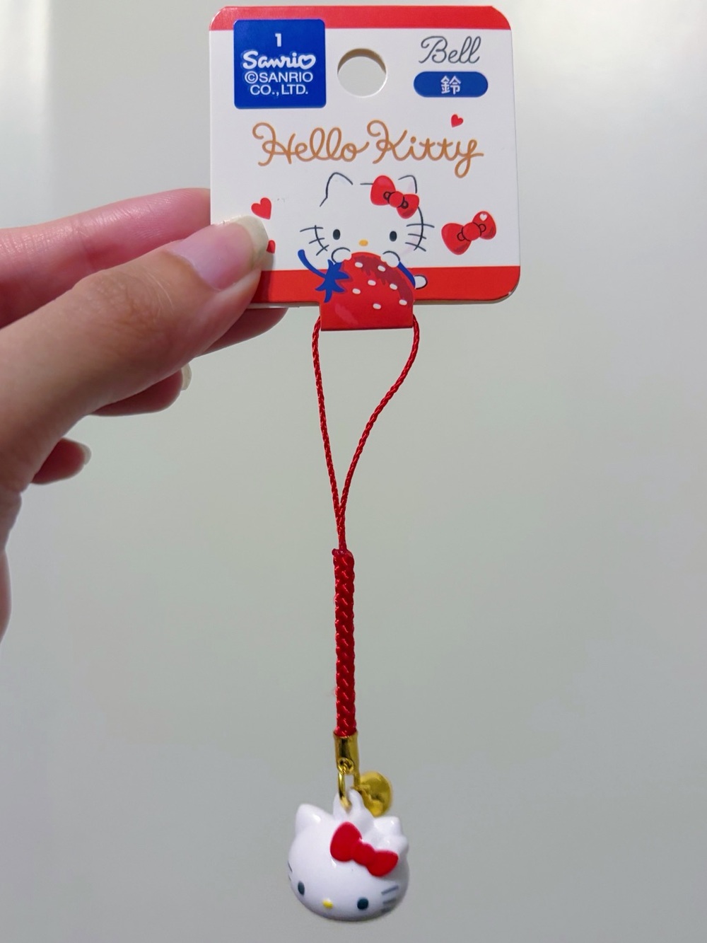 🛍️3/$20🛍️ Sanrio Hello Kitty White & Red Bell Charm Strap